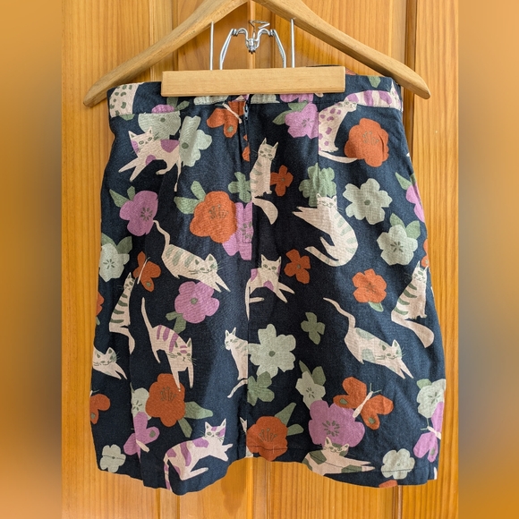 Princess Highway Navy Cat Print Skirt, Sz AU 12 - Picture 2 of 3